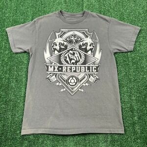 MX Republic Men's T-Shirt Medium Gray Skull Graphic‎ Tribal Jesse Pinkman MMA
